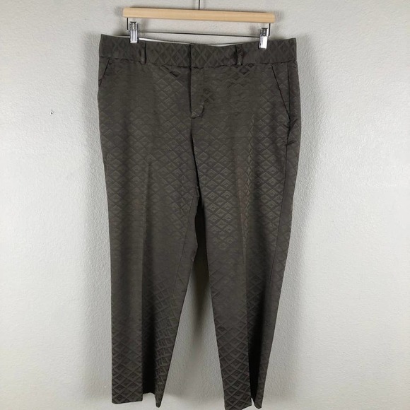 Banana Republic Pants Brown Martin Fit Geo Print Stretch Versatile Size 12 - Picture 1 of 16